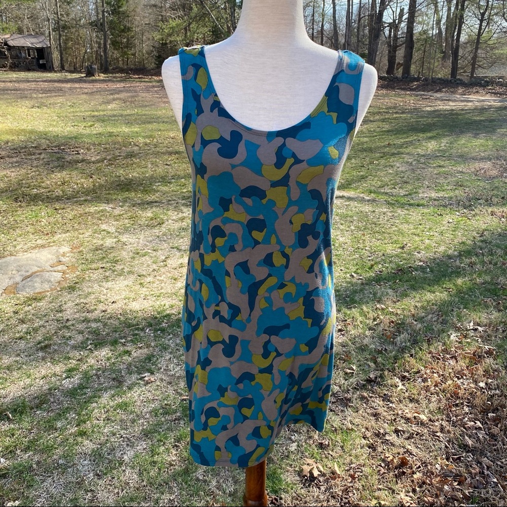 LOGO LORI GOLDSTEIN TOP TANK TUNIC BLUE GRAY Size SMALL